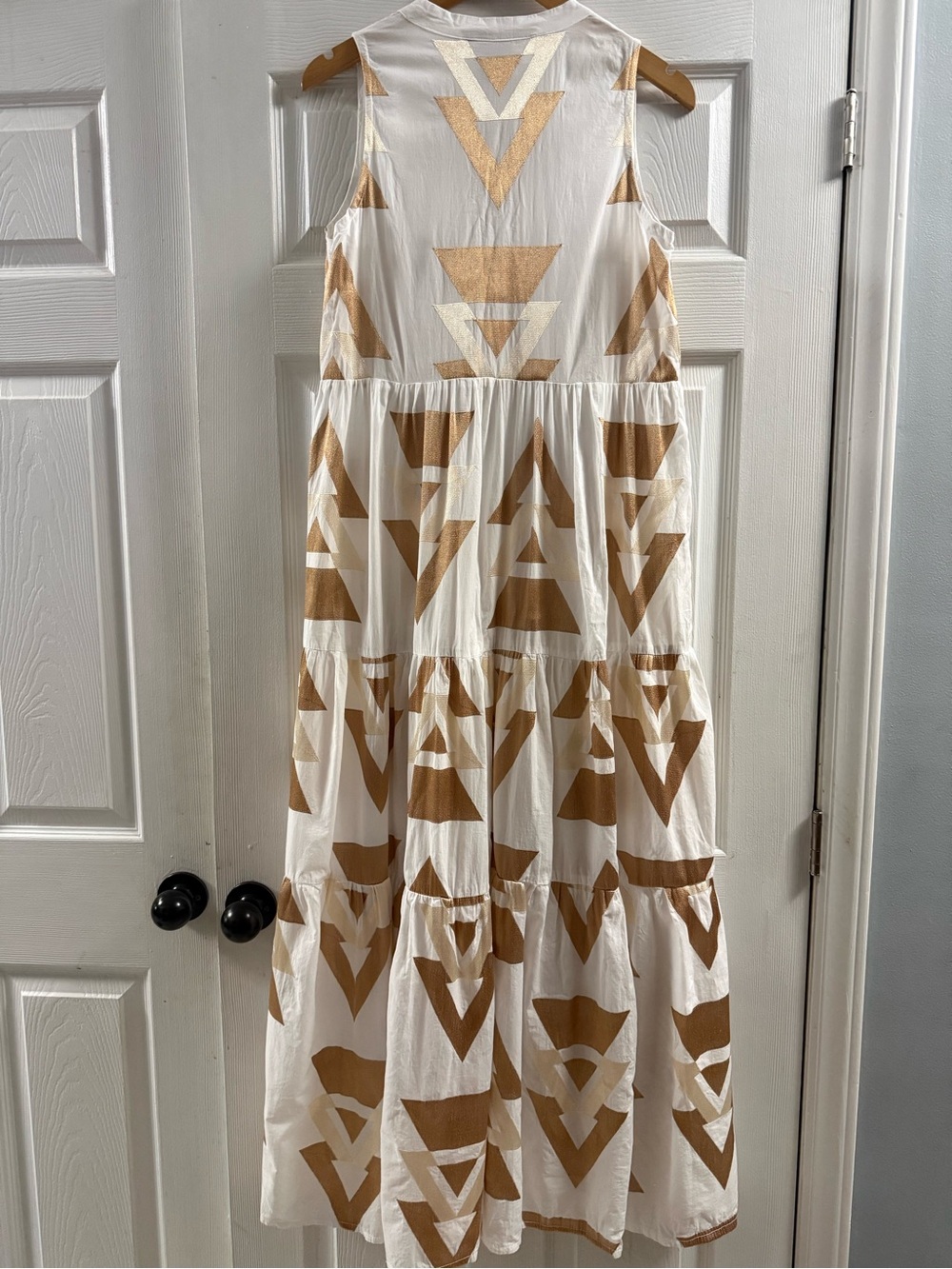 NWOT Aether Concept Maxi Dress Off White / Bronze Size Small - Picture 7 of 8